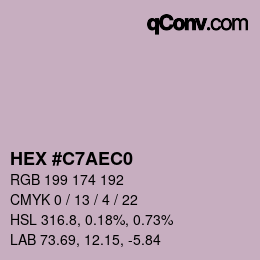 颜色代码: HEX #C7AEC0 | qconv.com