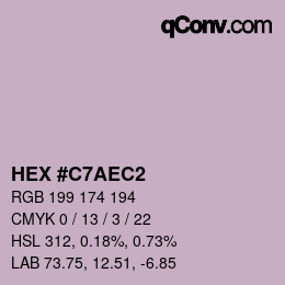 Color code: HEX #C7AEC2 | qconv.com
