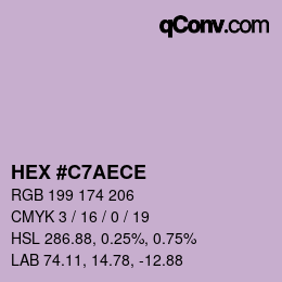 カラーコード: HEX #C7AECE | qconv.com