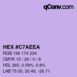 Código de color: HEX #C7AEEA | qconv.com