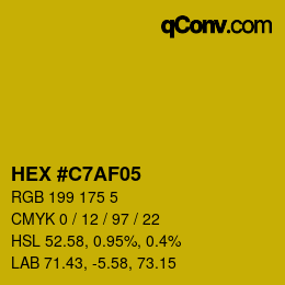 Color code: HEX #C7AF05 | qconv.com