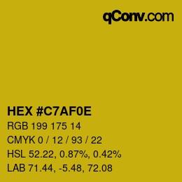 Color code: HEX #C7AF0E | qconv.com