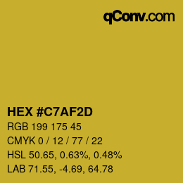 カラーコード: HEX #C7AF2D | qconv.com