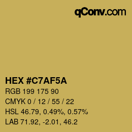 カラーコード: HEX #C7AF5A | qconv.com