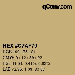 Color code: HEX #C7AF79 | qconv.com
