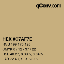 カラーコード: HEX #C7AF7E | qconv.com