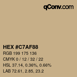 Color code: HEX #C7AF88 | qconv.com