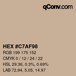 Color code: HEX #C7AF98 | qconv.com