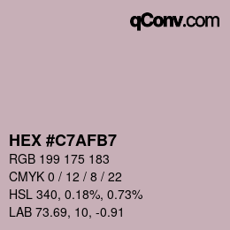 Color code: HEX #C7AFB7 | qconv.com