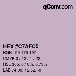 Color code: HEX #C7AFC5 | qconv.com