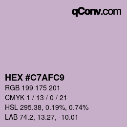 Color code: HEX #C7AFC9 | qconv.com