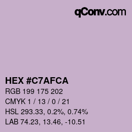 カラーコード: HEX #C7AFCA | qconv.com