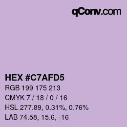 颜色代码: HEX #C7AFD5 | qconv.com