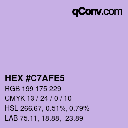 Color code: HEX #C7AFE5 | qconv.com