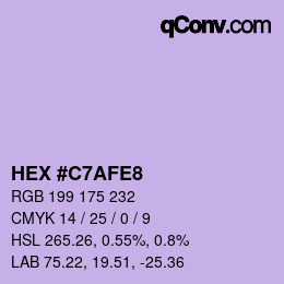 Color code: HEX #C7AFE8 | qconv.com