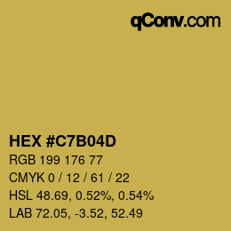 颜色代码: HEX #C7B04D | qconv.com