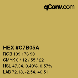 カラーコード: HEX #C7B05A | qconv.com