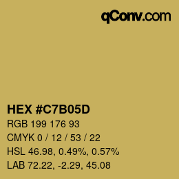 カラーコード: HEX #C7B05D | qconv.com