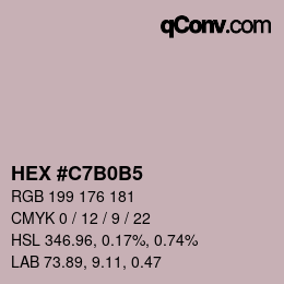 颜色代码: HEX #C7B0B5 | qconv.com