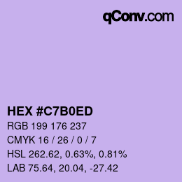 Color code: HEX #C7B0ED | qconv.com