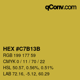Color code: HEX #C7B13B | qconv.com