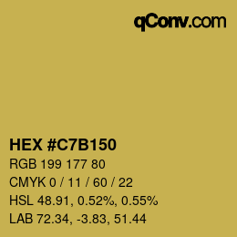 Farbcode: HEX #C7B150 | qconv.com