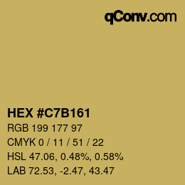 カラーコード: HEX #C7B161 | qconv.com