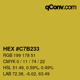 颜色代码: HEX #C7B233 | qconv.com