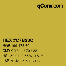 Color code: HEX #C7B23C | qconv.com