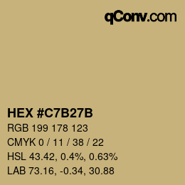 カラーコード: HEX #C7B27B | qconv.com