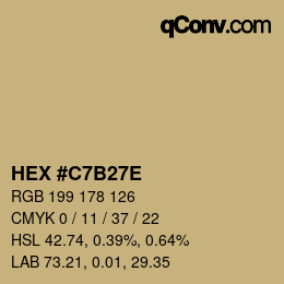 Color code: HEX #C7B27E | qconv.com