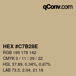 颜色代码: HEX #C7B28E | qconv.com
