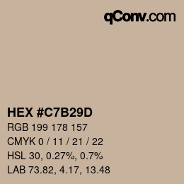 カラーコード: HEX #C7B29D | qconv.com