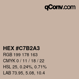 Farbcode: HEX #C7B2A3 | qconv.com