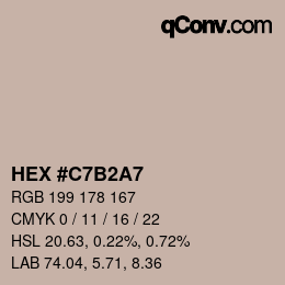 カラーコード: HEX #C7B2A7 | qconv.com