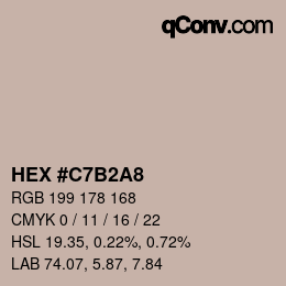 カラーコード: HEX #C7B2A8 | qconv.com