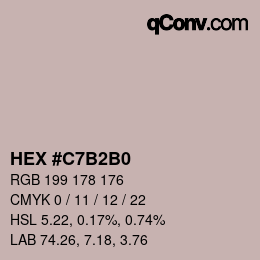 Color code: HEX #C7B2B0 | qconv.com