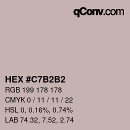颜色代码: HEX #C7B2B2 | qconv.com