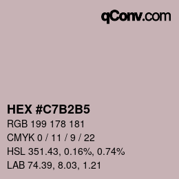 Color code: HEX #C7B2B5 | qconv.com