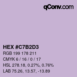 カラーコード: HEX #C7B2D3 | qconv.com
