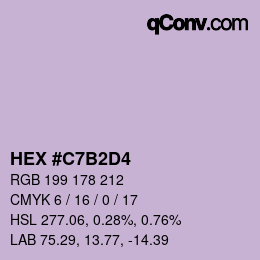 カラーコード: HEX #C7B2D4 | qconv.com