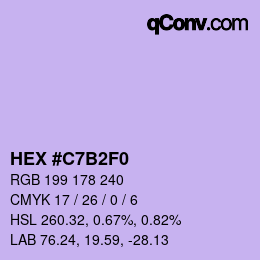 Color code: HEX #C7B2F0 | qconv.com