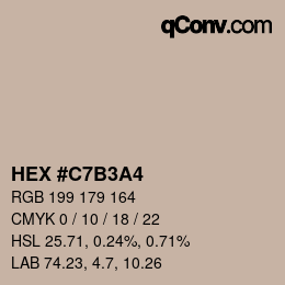 颜色代码: HEX #C7B3A4 | qconv.com