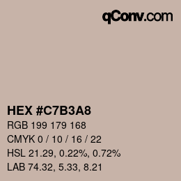 颜色代码: HEX #C7B3A8 | qconv.com