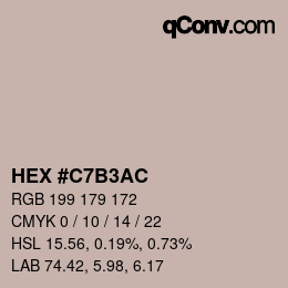 Color code: HEX #C7B3AC | qconv.com