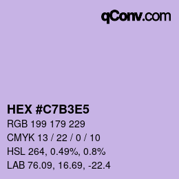 Color code: HEX #C7B3E5 | qconv.com