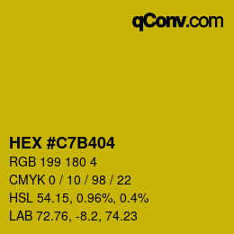 Color code: HEX #C7B404 | qconv.com