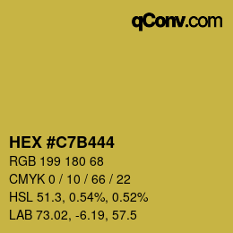 カラーコード: HEX #C7B444 | qconv.com