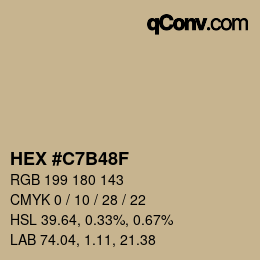 Código de color: HEX #C7B48F | qconv.com