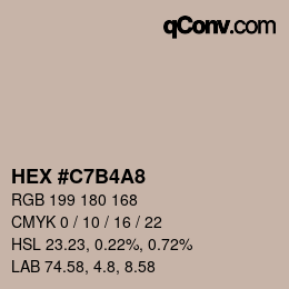 カラーコード: HEX #C7B4A8 | qconv.com